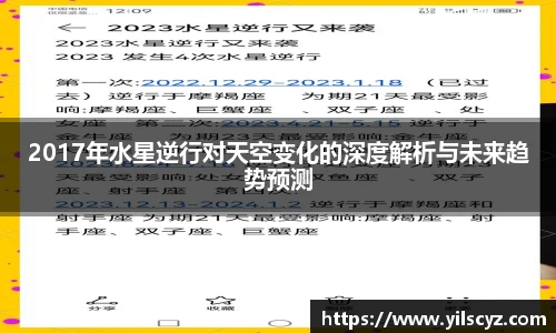 2017年水星逆行对天空变化的深度解析与未来趋势预测